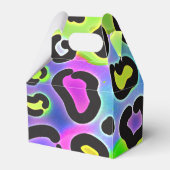 Regenboog Cheetah Leopard Print Feestvoordeeldozen Bedankdoosjes (Achterkant)