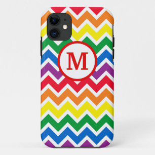 Regenboog Chevron Initiaal iPhone 11 Hoesje