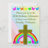 REGENBOOG CHRISTELIJK 90E VERJAARDAG UITNODIGING (Voorkant)