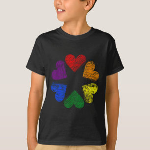 Regenboog Cirkel Van Hartjes Liefde Homoprentijd L T-shirt
