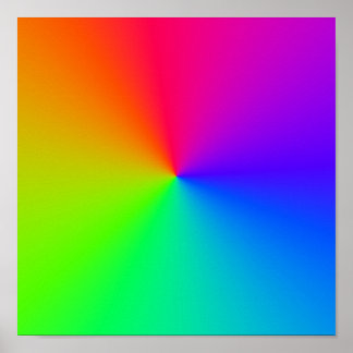Regenboog Cirkelvormige Sinusgolven Poster