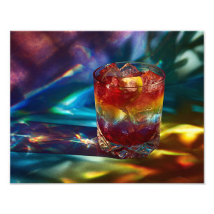 Regenboog Cocktail Prisma Licht Tropische Fantasie Foto Afdruk