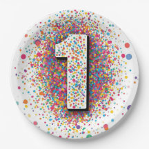 Regenboog Confetti 1e Verjaardag Servetten Kleurri