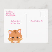 Regenboog Confetti Schattige Kitty Kat Verjaardags Uitnodiging Briefkaart (Achterkant)