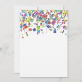 Regenboog Confetti | Uitnodiging voor verjaardagsf (Achterkant)
