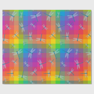 Regenboog Controle met Libellen Cadeaupapier