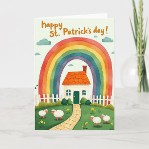 Regenboog Cottage St. Patricks Dag Kaart