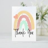 Regenboog Dank u het Manuscript kleurrijke Hart en Kaart (Staand voorkant)
