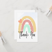 Regenboog Dank u het Manuscript kleurrijke Hart en Kaart (Voorkant / Achterkant in situ)