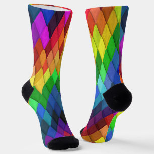 Regenboog Diamant Geometrisch Patroon Sokken