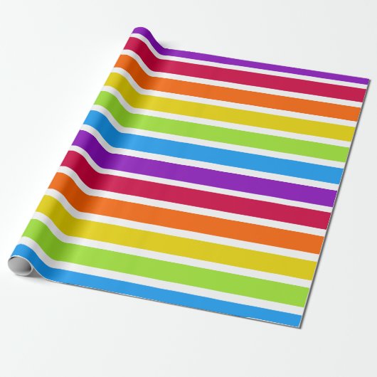 Regenboog, doorgesneden, helder horizontaal cadeaupapier (Uitgerold)