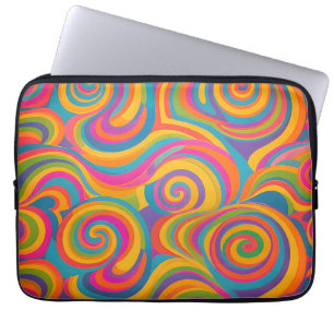 Regenboog Draai Abstract Levendige Energie Laptop Sleeve