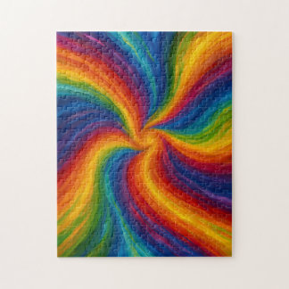 Regenboog Draaikolken Textuur Schilderen Legpuzzel