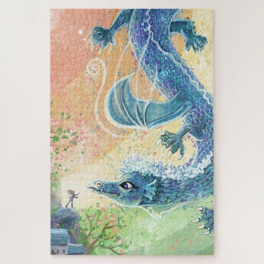 Regenboog Draak Kunst Legpuzzel (Verticaal)