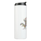 Regenboog Draak Stammen Tattoo Cadeau idee Thermosbeker (Gedraaid links)