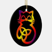 Regenboog Drie-eenheid Knoop Keltische Kat Ornamen Keramisch Ornament (Rechts)