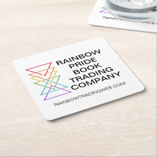 Regenboog Driehoek Bedrijf Gay Pride Logo Vierkante Kartonnen Onderzetter