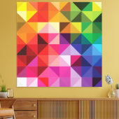 Regenboog Driehoeken Geometrisch Modern Canvas Afdruk (Insitu (Woonkamer))