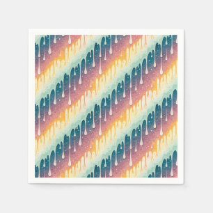 Regenboog Drip Abstract Kleurrijke Vloeibare Kunst Servet