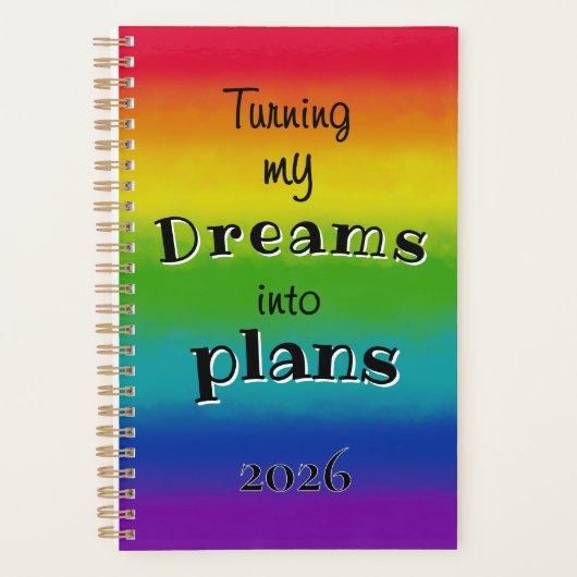 Regenboog Dromen worden Plannen Persoonlijke Plann Planner (Voorkant)