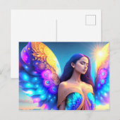 Regenboog Droom Engel Herinnering EIGEN KUNST Briefkaart (Voorkant / Achterkant)