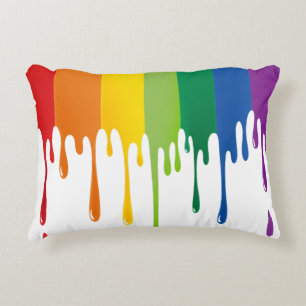 Regenboog Druppelende Verf Vloeibare Abstracte Kun Accent Kussen