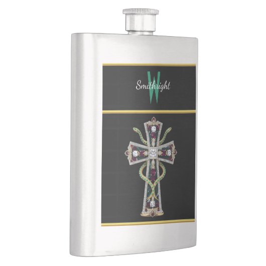 Regenboog Edelsteen Cross Broche Flacon (Rechts)