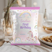 Regenboog Eenhoorn 1e Verjaardag Chip Bag Wrapper Flyer