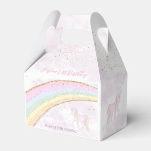 Regenboog Eenhoorn 1e Verjaardag Meisjes Pastel Bedankdoosjes
