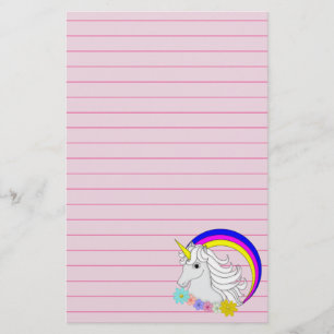 Regenboog Eenhoorn Bloemrijke Mystieke Fantasie Ku Briefpapier
