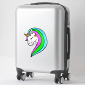 Regenboog Eenhoorn Custom-Cut Vinyl Sticker (Koffer)