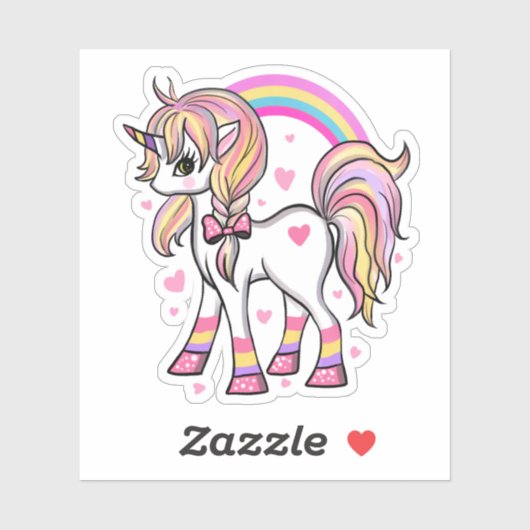 Regenboog Eenhoorn Custom-Cut Vinyl Sticker (Vel)