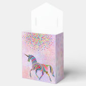 Regenboog Eenhoorn en Confetti op Roze Verjaardag Bedankdoosjes (Geopend)