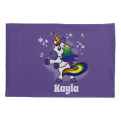 Regenboog Eenhoorn Flossen met Sterrenachtergrond Kussensloop (Achterkant)