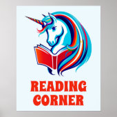 Regenboog Eenhoorn Hoofd Lezen Poster (Voorkant)