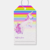 Regenboog eenhoorn kunst baby shower display gesch cadeaulabel (Voorkant)