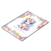 Regenboog Eenhoorn Persoonlijke Naam Schattige Kin Notitieboek (Linkerzijde)