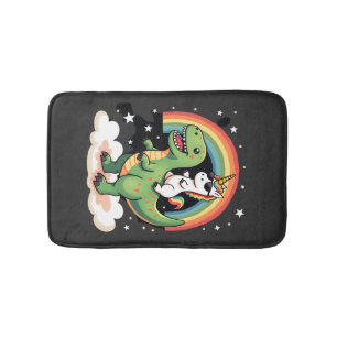 Regenboog Eenhoorn Ridder T rex - Dinosaur Boys Gi Badmat