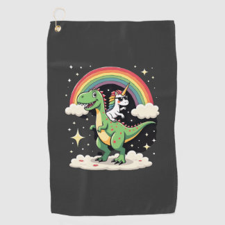 Regenboog Eenhoorn Ridder T rex - Dinosaur Boys Gi Golfhanddoek
