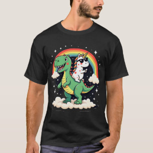 Regenboog Eenhoorn Ridder T rex - Dinosaur Boys Gi T-shirt