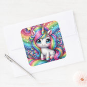 Regenboog eenhoorn stickers (Envelop)