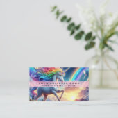Regenboog Eenhoorn Visitekaartje (Staand voorkant)