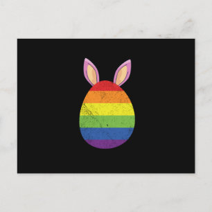 Regenboog Ei Bunny Oren Cute Paasfeest Gay Pride V Uitnodiging Briefkaart