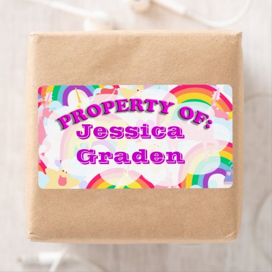 Regenboog Eigendom van Schattigee Plezier Happy Ar Etiket (Insitu)