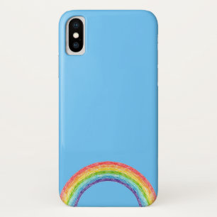 Regenboog en blauwe lucht iPhone x hoesje