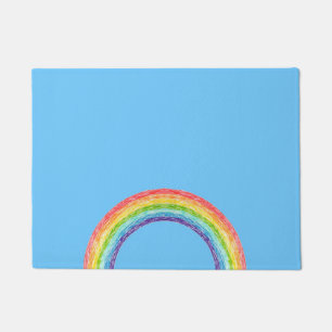 Regenboog en blauwe lucht deurmat