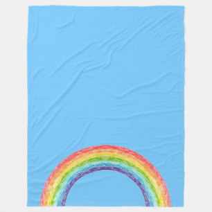 Regenboog en blauwe lucht fleece deken