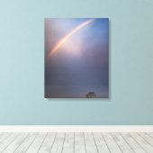 Regenboog en boomlandschap canvas afdruk (Insitu (Houten vloer))