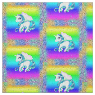 Regenboog en Glitter Unicorn Stof