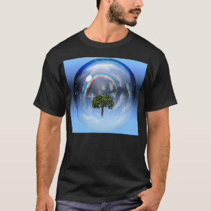Regenboog en groene boom t-shirt